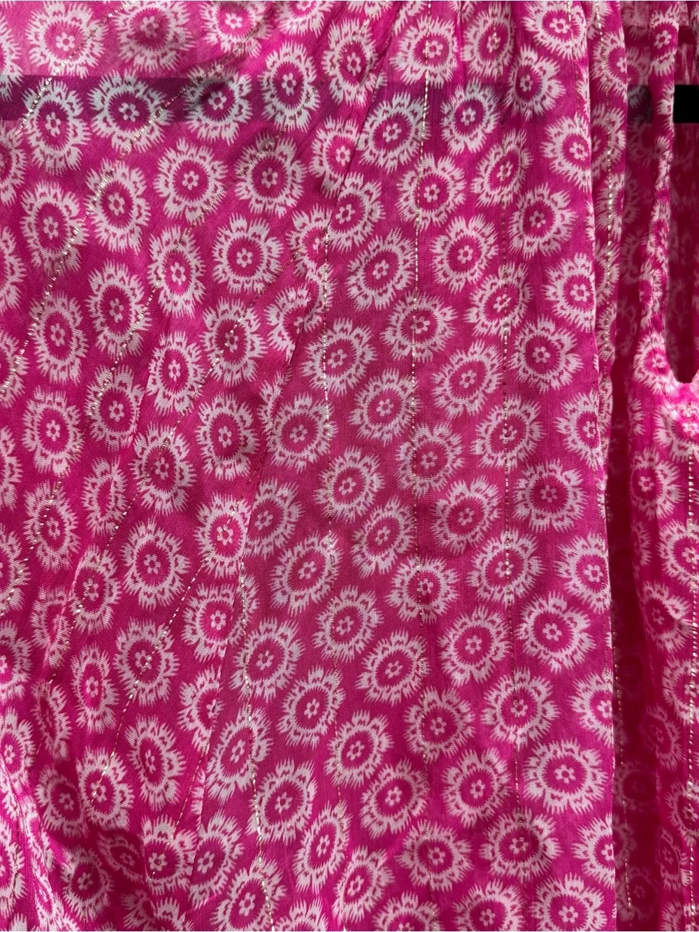 Boden Pink Floral Smocked Sleeve Blouse